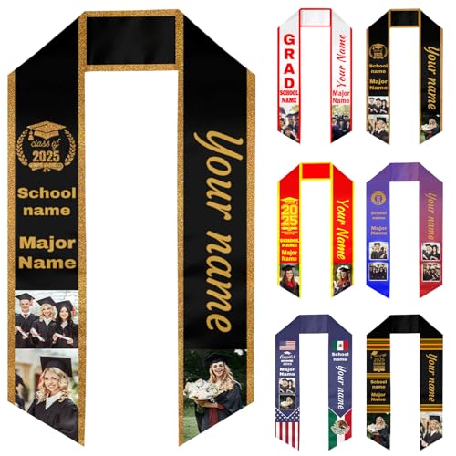Generic Graduation Stole Customize Class Of 2024 Stole, Custom Stoles For Graduation 2024, Congratulations Sash Honor Stoles, Graduation Gifts 2024 2025, Angled End Style-2