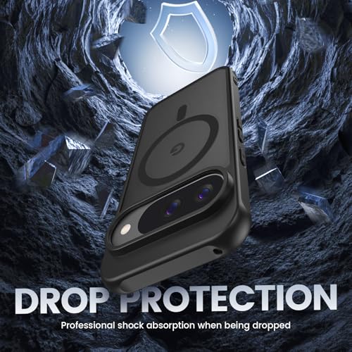 Image of Ruky for Google Pixel 10 /Pixel 10 Pro Case Compatible with MagSafe, Black | with Privacy Screen Protector, Translucent Shockproof Slim Protective Phone Case for Google Pixel 10 /10 Pro 6.3 inch, Black