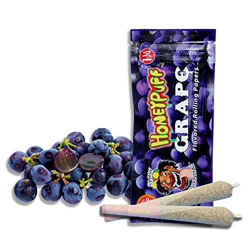 Honeypuff Pre Rolled Cones With Filter Tips (10Pcs), Flavored Rolling Papers, Glass Mouth Tip (2Pack), Plastic Herb Stash Box Case #TOP2