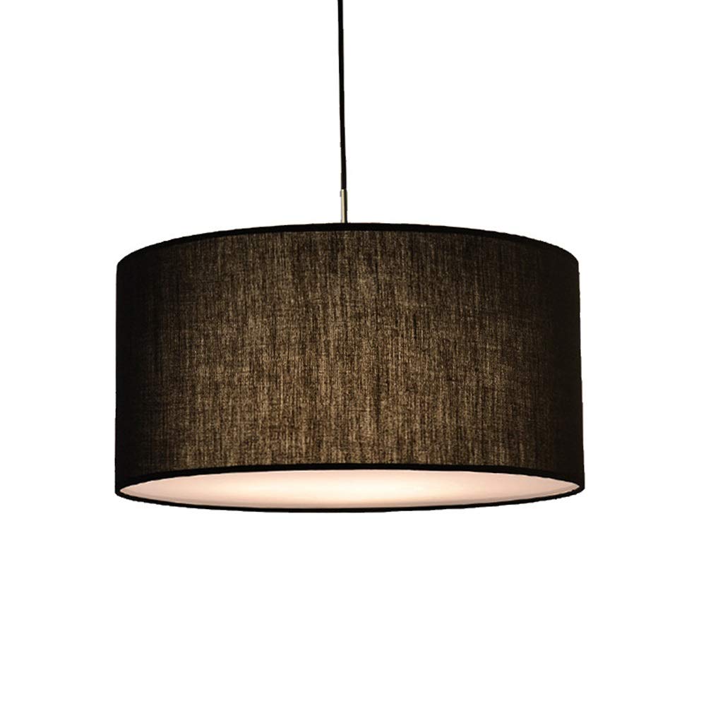 Lustre suspendu réglable avec suspension LED ronde en tissu pour chambre