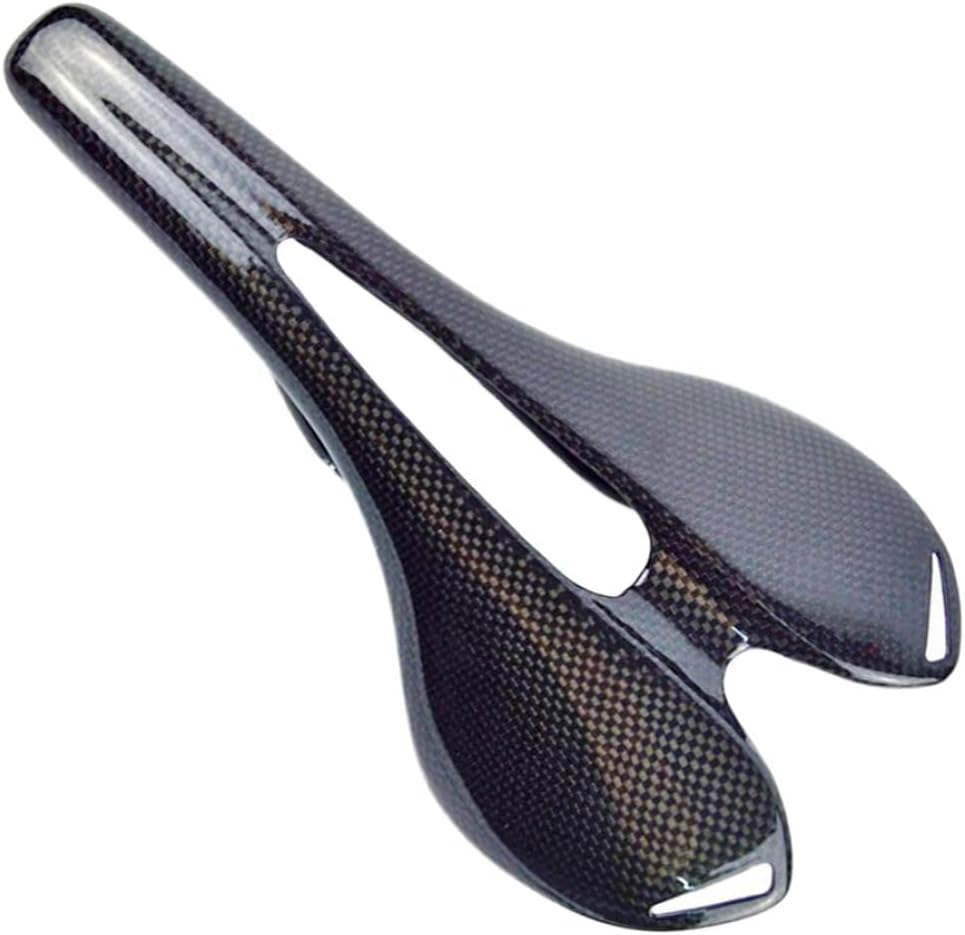 Saddle, Full Carbon Fiber Cushion, Cycling Seat Comfortable Hollow Cushion Glossy Mountain Saddle Cushion