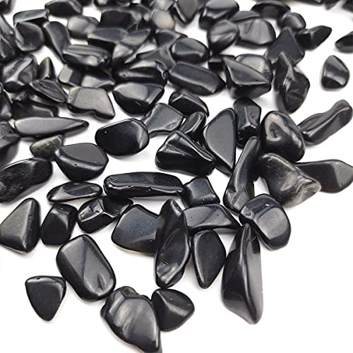 WAYBER 1 Lb/460g Black Obsidian Quartz Crystal Stones Irregular Decorative Rocks Aquarium Pebbles Gravels for Fish… - Image 3