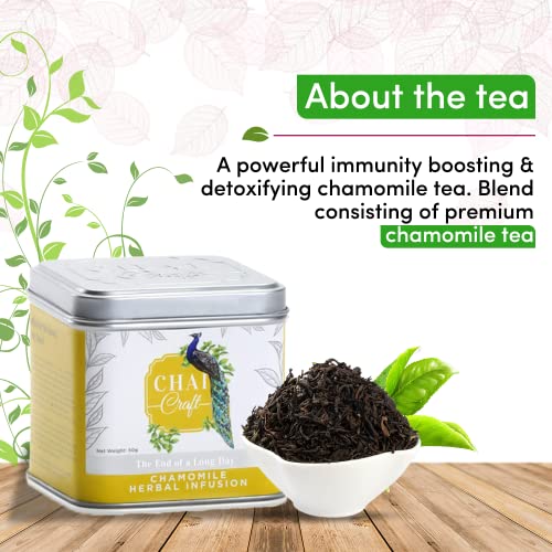 Chai Craft Chamomile Herbal Infusion, Herbal Tea For Excellent Sleep, Camomile Loose Leaf Tea Tin Caddy #TOP2