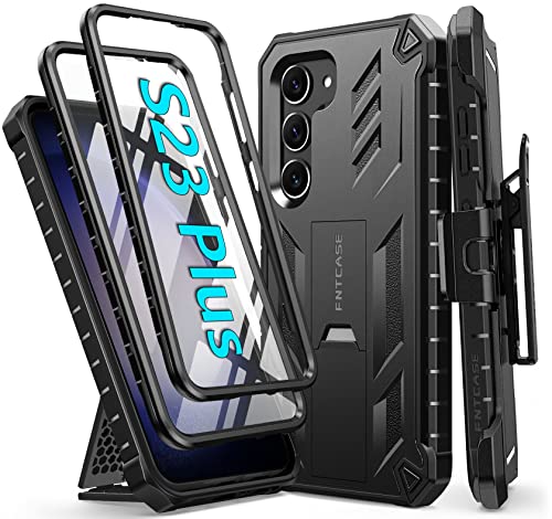 for Samsung Galaxy S23-Plus Case: Heavy Duty Rugged Shockproof Protective Cover with Belt-Clip Holster & Kickstand | Military Grade Protection Durable Phone Case for Galaxy S23 Plus 6.6 inch (Black)