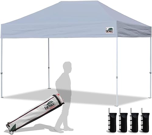 Miniatura 104 de Eurmax Toldo plegable para tienda de campaña de 10 x 10 pies, montura instantánea, uso comercial, con resistente bolsa con ruedas Blanco,Azul,Rojo