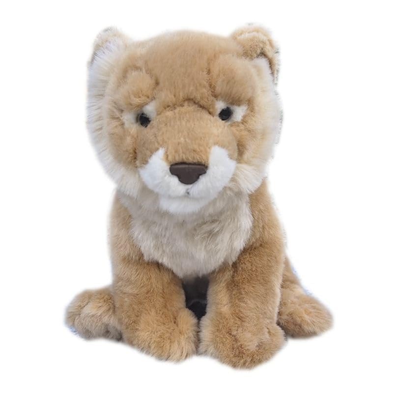 Peluche lionne réaliste douce : jouet éducatif animalier et doudou 26 cm