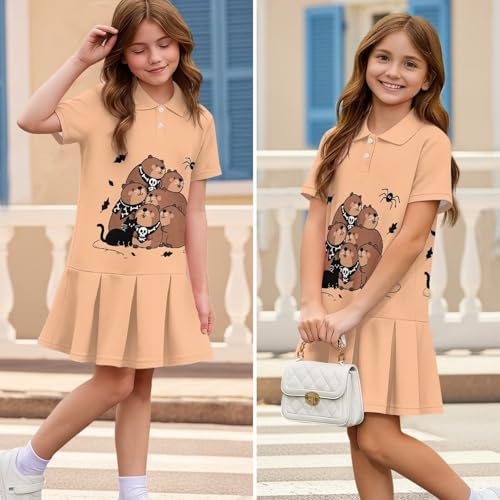 Summer Girls Tennis Dress Cute Kids Golf Outfits Quick Dry Workout Dress School Loose Fit Sports Activewear2