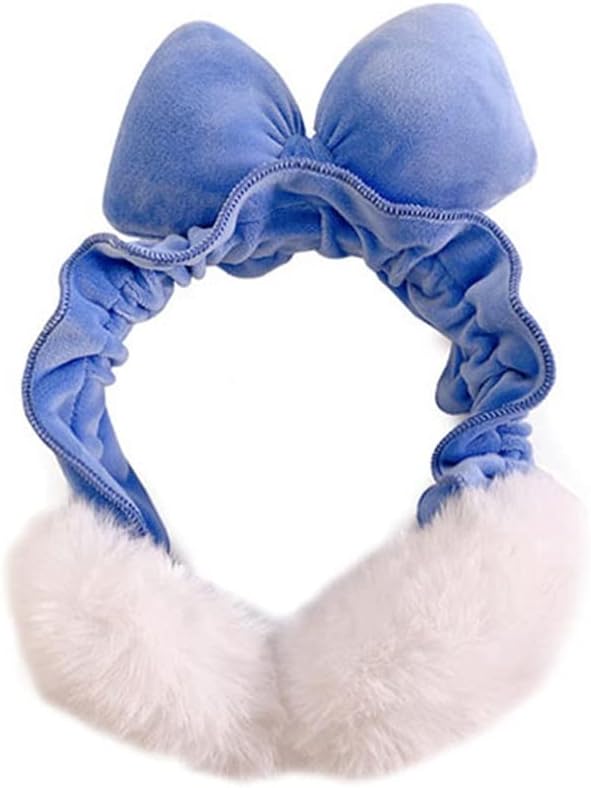 Adult Winter Warm Earmuffs Bowknot Fluffy Earflap Thick Headband Outdoor Cold Protection Adjustable Ear Warmers