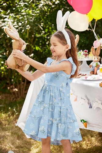 Arshiner Toddler Dress Little Girls Summer Cotton Backless High Low Hem Beach Casual Sundress with Pockets - Image 6