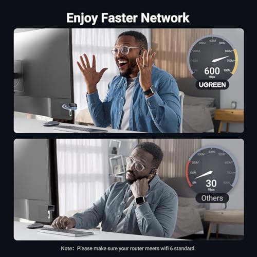 UGREEN WiFi Adapter for Desktop PC, AX900 USB WiFi 6 Adapter with 5GHz/2.4GHz Dual Band, Built-in Driver for Windows 10/11 - Image 6