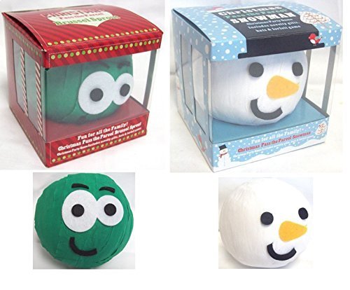 Rsw Set Of 2 Family Christmas Game Pass The Parcel Brussel Sprout & Snowman