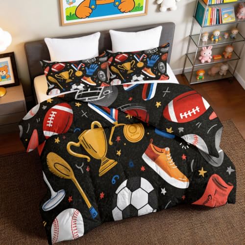 Edredón de calavera 200x200 lavable con dos fundas de almohada rojas 7