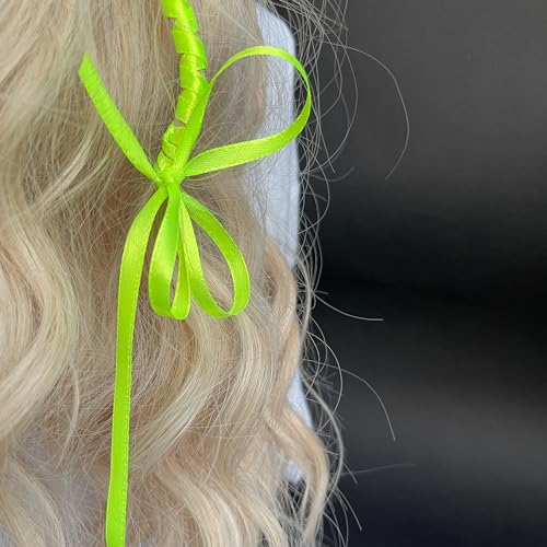 Image of Key Lime Ribbon 1 /4 Inches 36 Yards Satin Roll Perfect for Scrapbooking, Art, Wedding, Wreath, Baby Shower, Packing Birthday, Wrapping Christmas Gifts or Other Projects Neon Green