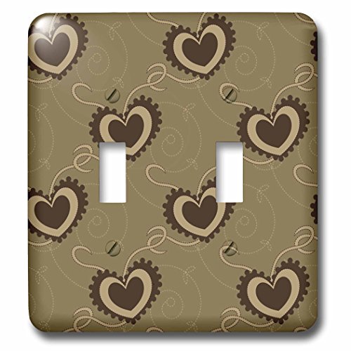 Interruptor doble de corazones marrones para decorar tu salón 3