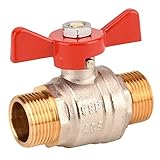 Syveco 565005 Serie 560 Messing Kugelhahn mit Bleifrei, PN40, Referenzserie, Roter Schmetterlingsgriff, 3/4 MBSP x 3/4 MBSP