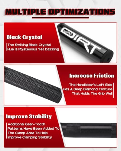 Image of JFG RACING 7 /8 inch 22mm Dirt Bike Handlebar Kit for MX650 /500 /350, Tuttio Soleil01, 49-144cc XR CRF KLX TRX TaoTao And Most Pit Bike Mini Bike ATV, BLACK