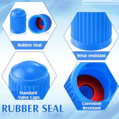 Image of Outus 20 Pcs Tire Valve Stem Caps Car Tire Caps Plastic Universal Black Valve Stem Covers for Bike Bicycle Cars SUV Trucks Motorcycles(Blue)
