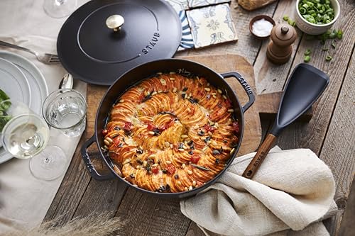STAUB Schmorpfanne, Chistera Bräter, 28 cm, 3,7 L, Induktionsgeeignet, Aroma-Regen, Made in France, Schwarz – Ansicht 5