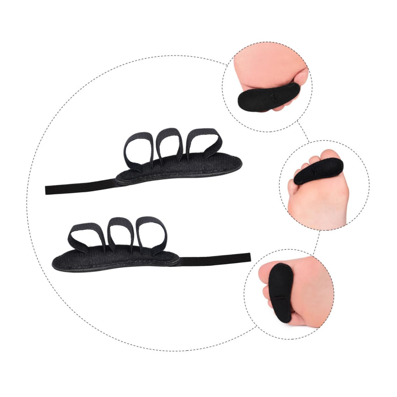 Ipetboom 2pcs Adjustable Toe Separators for Bunion Relief and Overlapping Toes Lightweight Gel Spacers for Men Fits Shoe Types Washable and Reusable for Day and Night Use