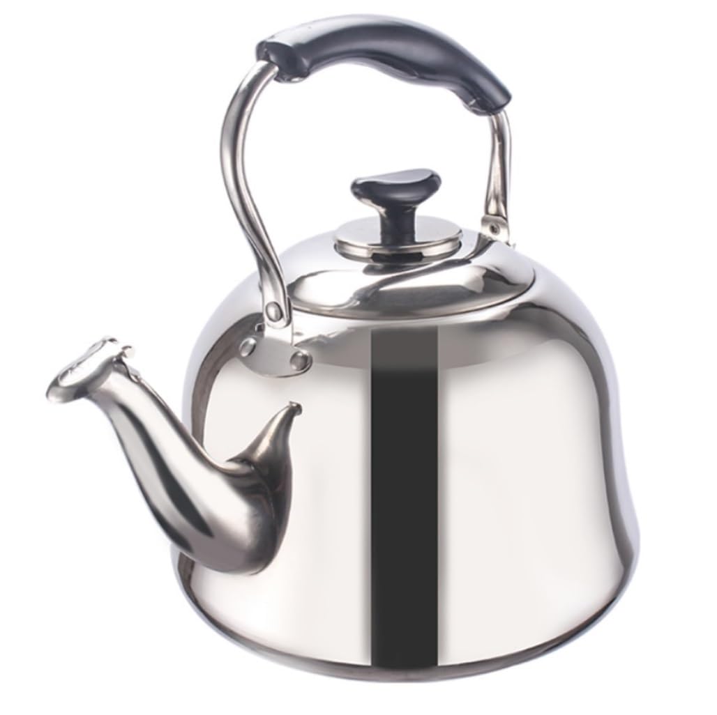 Tetera Tipo Cocinas Tetera Silbante De Acero Inoxidable Con Mango Antiquemaduras Adecuado Para Todas Las Estufas Calentar Agua Té(6L)