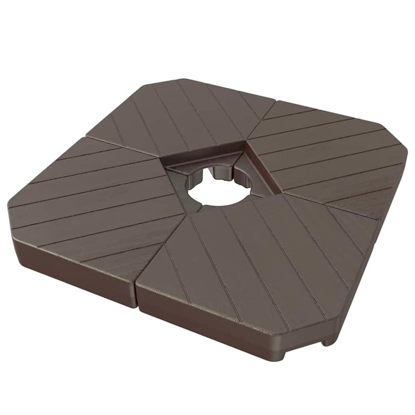 wikiwiki Medium Base 340 Lbs Offset Weighted Base Water & Sand Filled HDPE Cantilever Umbrella Base for M Series Offset Cantilever Umbrella (Brown)