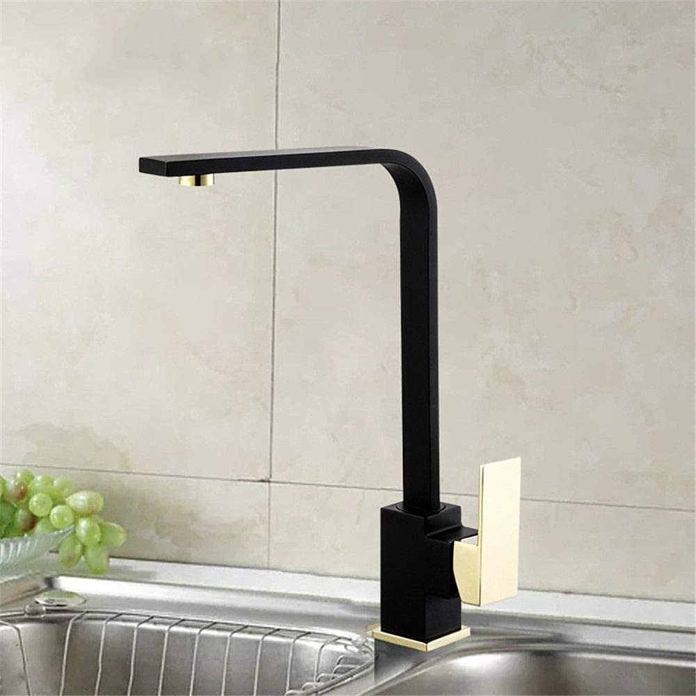 Robinet de cuisine en cuivre noir design épuré pour évier familial