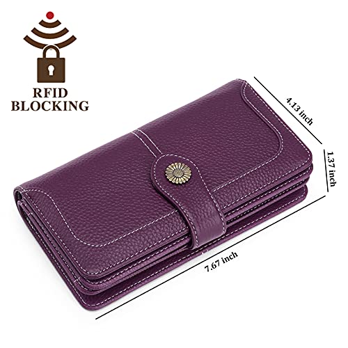 Image of FALAN MULE Wallets for Women Trifold Wristlet Wallets Large Capacity RFID Blocking Ladies Purse Credit Card Holder