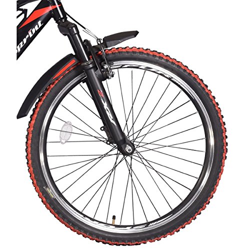 Image of Hero RX2 26T Unisex-Adult Mountain Bike Cycle without Disc Brake, Size 26 (Black /Red) Frame:17.5 Inches