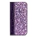 Produktbild Homikon PU Leder Hülle Schön Bling Glänzend Glitzer Schutzhülle Brieftasche Ledertasche Bookstyle Krokodilmuster Handyhülle Magnetverschluss Tasche Etui Kompatibel mit Samsung Galaxy A50 - Lila