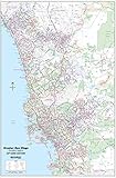 Greater San Diego Detailed Wall Map w/Zip Codes Laminated 24 x 36 inches