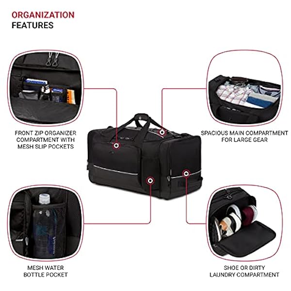 SWISSGEAR APEX plunjezak | sporttas | Reisplunjezakken | heren en dames - zwart, Zwart Dobby, 71.12 cm, Apex Travel Duffle Tassen