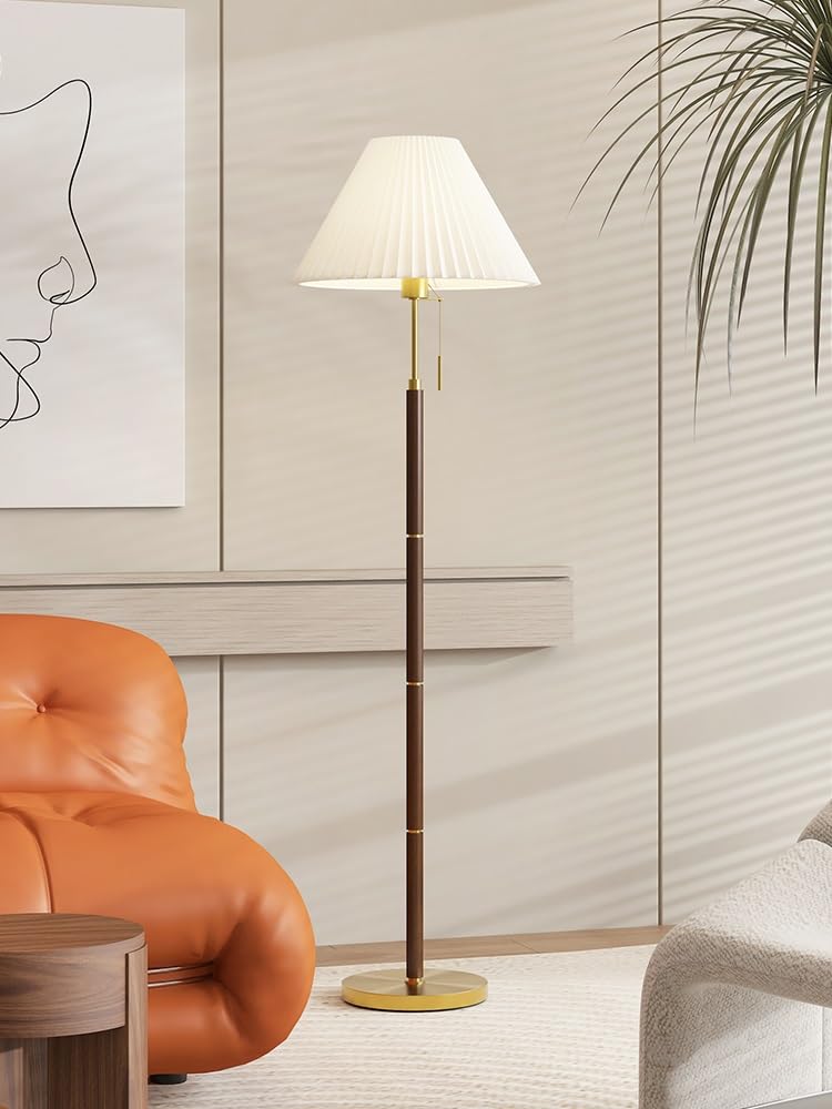 Lampa Stojąca Salon Nordic Lampa Podłogowa Salon Plisowana Amerykańska Retro Sypialnia Studium Pionowa Lampa Lampa Podłogowa Sypialnia