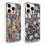 Yomjew 2 Pack Floral Ghost Phone Case for iPhone 16 Pro Max 6.9' Case, Aesthetic Design for Girl Women Men Clear Cases Soft Silicone Slim TPU Shockproof Protective Fundas