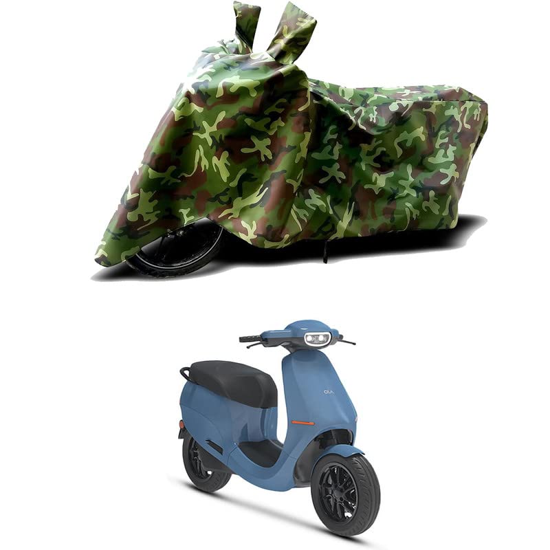 Image of 100% Water Resistant Full Bike Scooty Two Wheeler Body Cover Compatible for Ola S1 /UV-Rays /Heat Protection /Birds Dropping /Scratchproof /Dust Proof /Waterproof /All Varients[Green MJ]