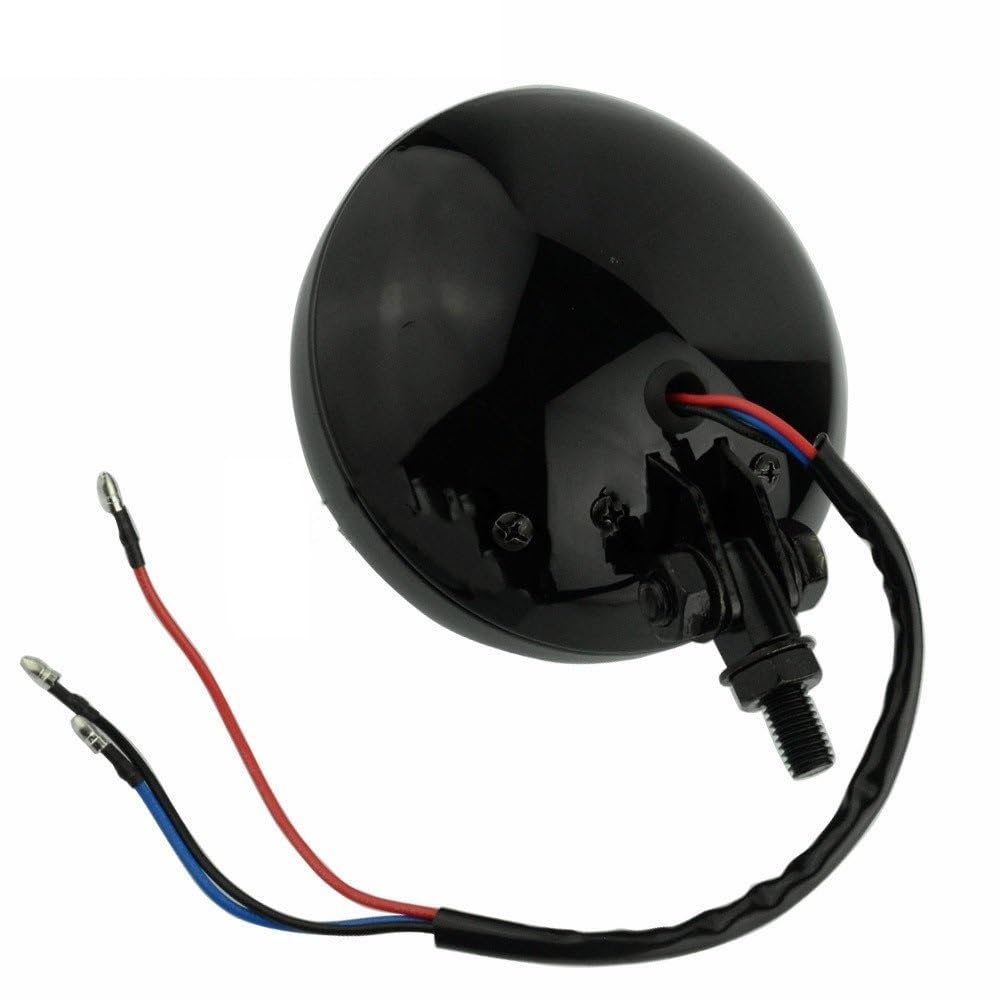 Światło Do Jazdy Pasuje do Harley Chopper 4.5 "reflektor uszczelniona lampa żarówka motocykl Cafe Racer lampa czołowa z osłoną grilla Dirt Bike Reflektor(Chrome Amber)