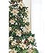 WILLBOND 24 Pcs 3 Size Poinsettia Flower Artificial Christmas Decor Glitter Poinsettia Christmas Ornaments Faux Flowers for Xmas Tree Outdoor(4/6/7.9 Inches,Gold)