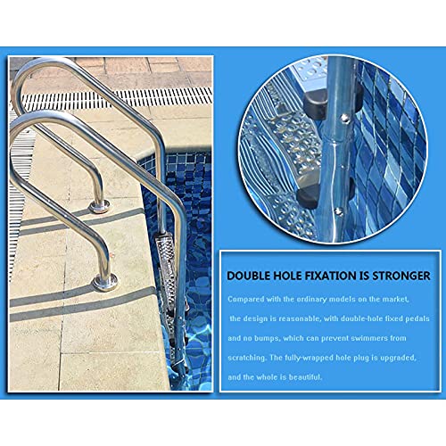 Escalera para piscina de acero inoxidable con 3 peldaños antideslizantes miniatura 4