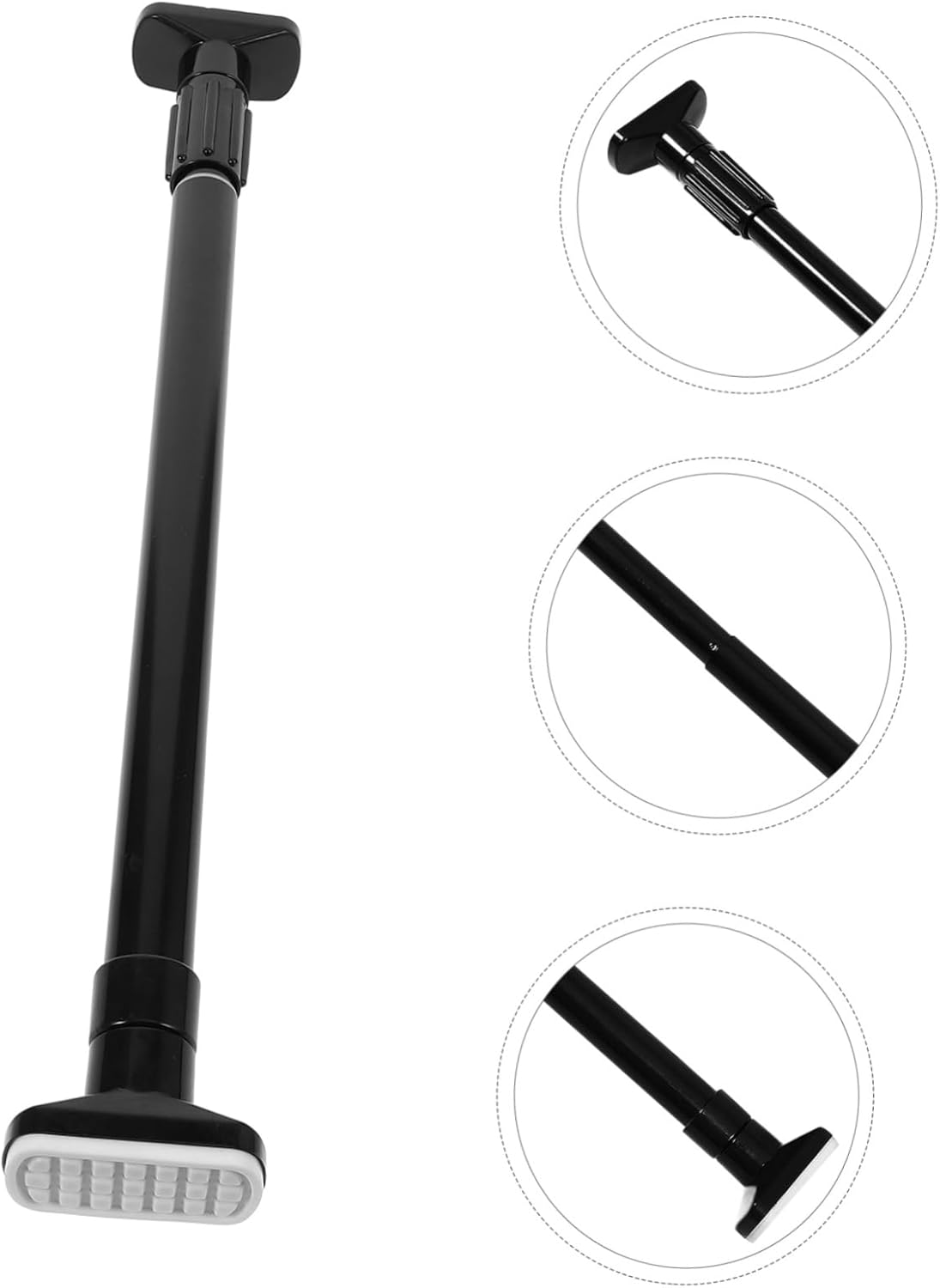 Telescopic Clothes Rail Stainless Steel Tension Rod for Shower Curtains Closet and Drying Clothes Installation Black