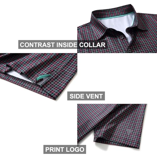 Image of Golf Shirts for Men Dry Fit Short Sleeve Print Performance Moisture Wicking Polo Shirt