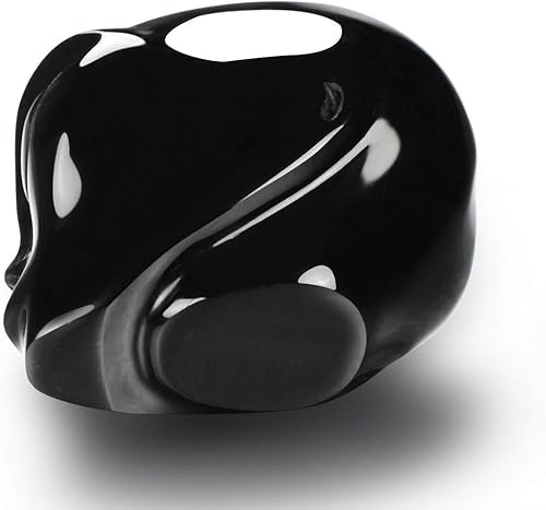 Vista 7 de Skullis 2.0 "Cráneo alienígena de cristal de obsidiana negra, escultura de arte fino de piedras preciosas talladas a mano, estatua de piedra Cráneo