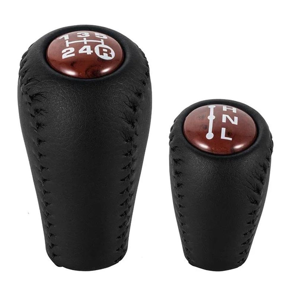 POANBCGY Shift Ball Joint Gear Shift Knob 5 Speed Manual Transmission Leather for Toyota Prado LC120 for Land Cruiser Prado 2003-2009(Brown Set)