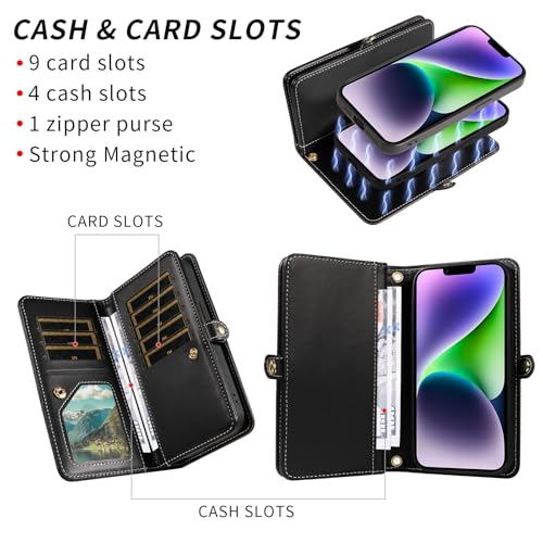 Étui pour iPhone 14 Plus 6,7" avec fermeture éclair et protection écran