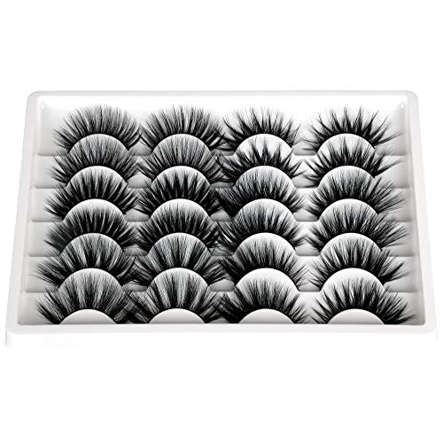 FANXITON 6 Styles False Eyelashes Mink Fluffy Volume Fake Lashes Variety Pack 3D Dramatic Eyelashes 12 Pairs