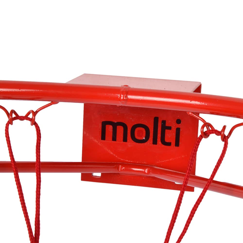 molti Basketballkorb Ø45 cm / 37cm HangRing Basketball Basketballring mit Netz und Befestigungsschrauben Outdoor + 4 Befestigungsschrauben