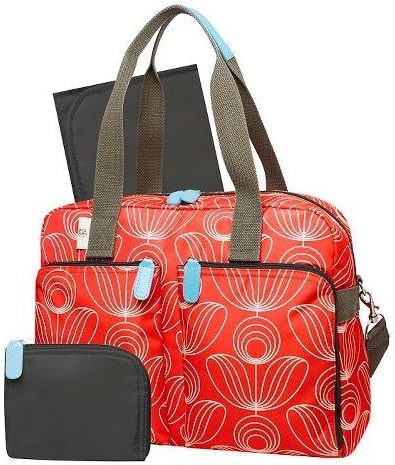Orla Kiely Diaper Bag Tote - Red/White Stem Flower Print