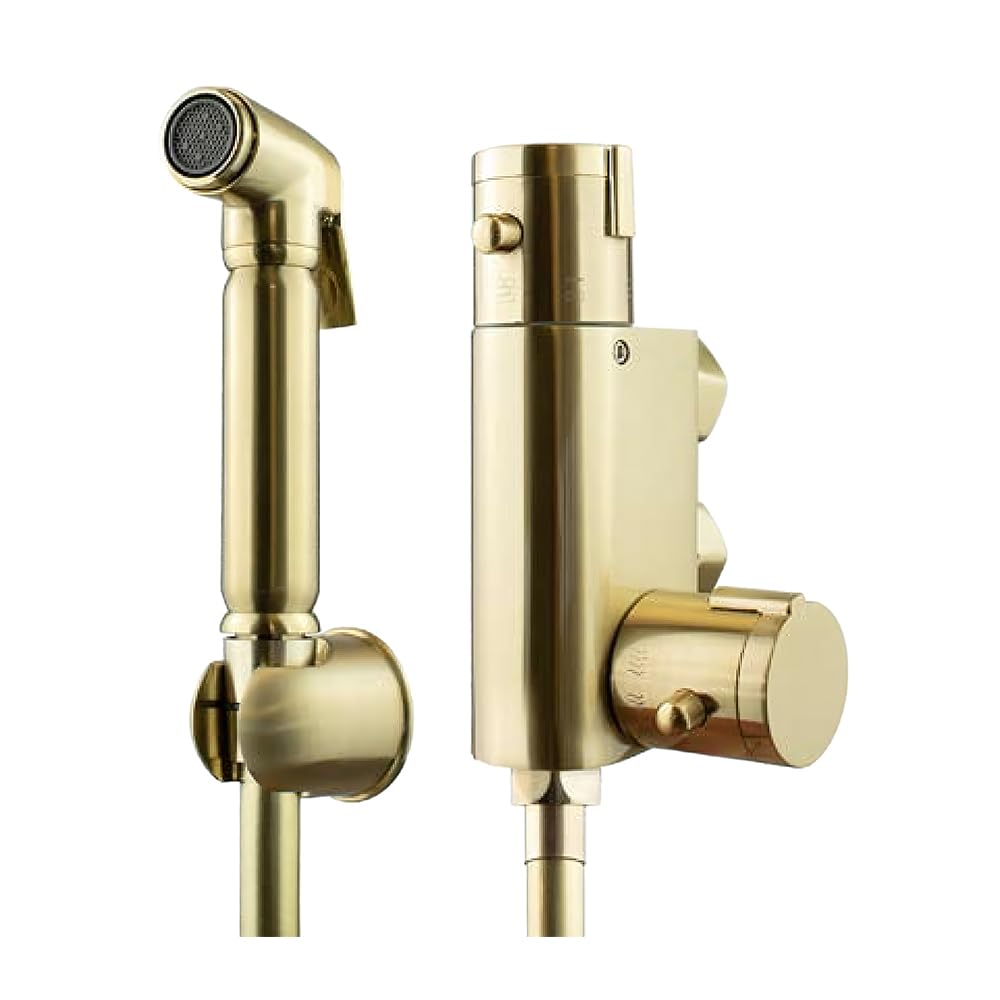 Evan Brushed Gold Thermostatic Bidet Shower Spray | Muslim Shattaf Douche