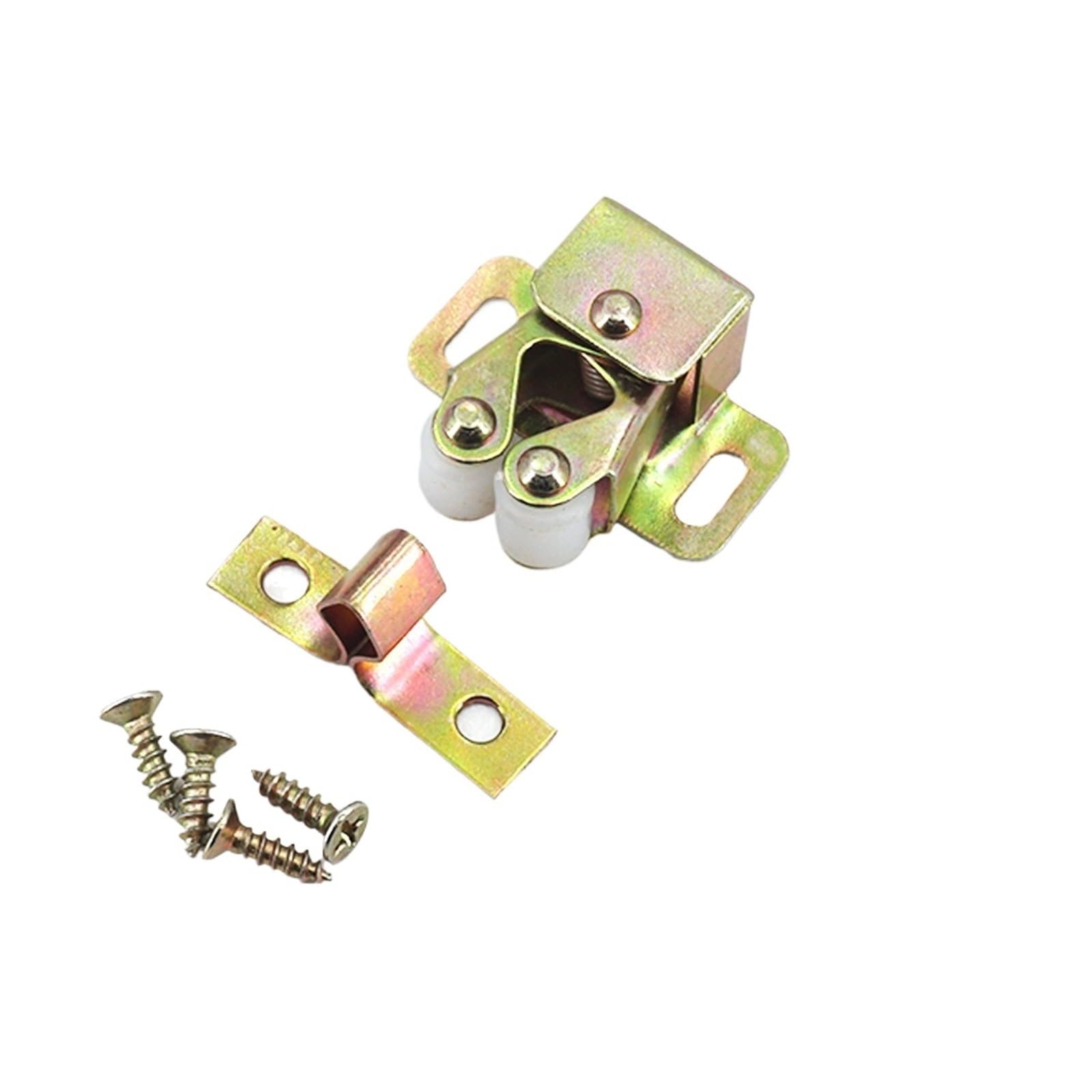 Xinglongs Colored Zinc Double Roller Catch Door Catches 40 Sets Cabinet Roller Catch Door Stop Closer Stoppers Damper Buffer Clasp Latch