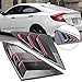 Xotic Tech Carbon Fiber Style with red Edge Quarter Window Side Vent Louver Cover Trim for Honda Civic Sedan 4 Doors 2016-2020