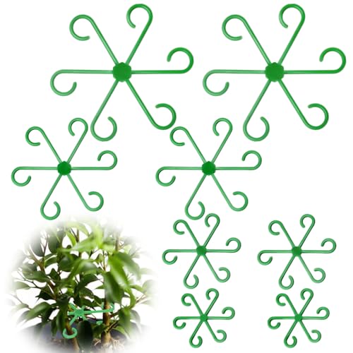Virmoek 8pcs Plant Stem Support, Plant Support for Indoor Plants, 4 Sizes Climbing Houseplant Stem Holders, Reusable Plant Stabilizer, Indoor Plants Accessories