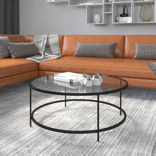 Table basse rectangulaire en verre transparent et piètement métal noir - 3